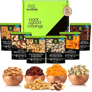 Dried Fruit & Nuts Gift Basket in Green Box (6 Assortments) Gourmet Bouquets Arrangement Platter - 1 of 4