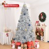 Angel Sar 6FT Silver Artificial Christmas Tree, Unlit Hinged Pine with 800 Tips, Metal Stand, for Home Holiday Decor - 2 of 4