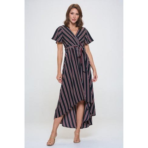 Women's Wide Sleeve Woven Wrap Dress