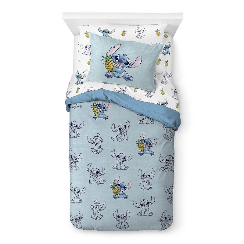 Saturday Park Disney Lilo & Stitch Watercolor Vibes 100% Organic Cotton Bed Set, 3 of 10