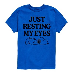 Boys' - Peanuts - Resting My Eyes Snoopy Short Sleeve Graphic T-Shirt - 1 of 4