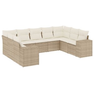vidaXL Garden Sofa Set Beige, Cream - 1 of 4
