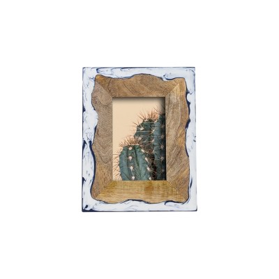 4 X 6 Inch Decorative Wood And Marbled Resin Picture Frame - Foreside ...