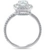 Pompeii3 1 1/3 Ct Cushion Halo Diamond Pave Engagement Ring 14k White Gold - 3 of 4