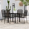 vidaXL Patio Dining Set Outdoor Dining Set Garden Table and Chair Set Black - 31.5" Table Length 4 Items - 2 of 4