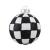 Northlight Zig Zag and Checkered Christmas Glass Ball Ornaments - 2.75" (67mm) - White and Black- 4ct - 3 of 4