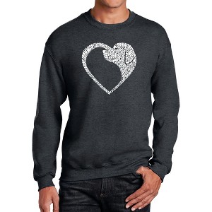 LA Pop Art Dog Heart - Men's Word Art Crewneck Sweatshirt - 1 of 4