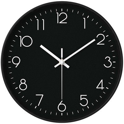 Unique Bargains Plastic Silent Battery Powered Date and Temperature Wall Clock 12 Inches