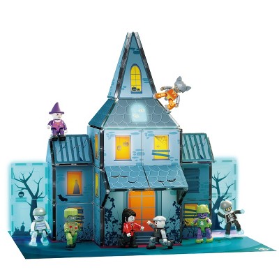PICASSO-TILES Magnetic Tiles for Kids, Halloween Haunted Horror House Theme, Construction STEM Building Blocks Educational Toy