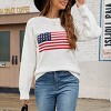 Flag Sweater for Women Striped Star Sweaters Sweatshirt Patriotic Knitted Loose Pullover Top - 2 of 4