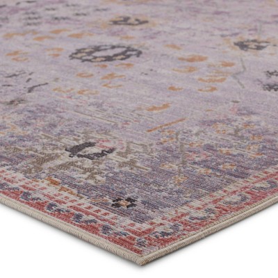 Elva Purple and Gold Oriental Indoor/Outdoor Area Rug