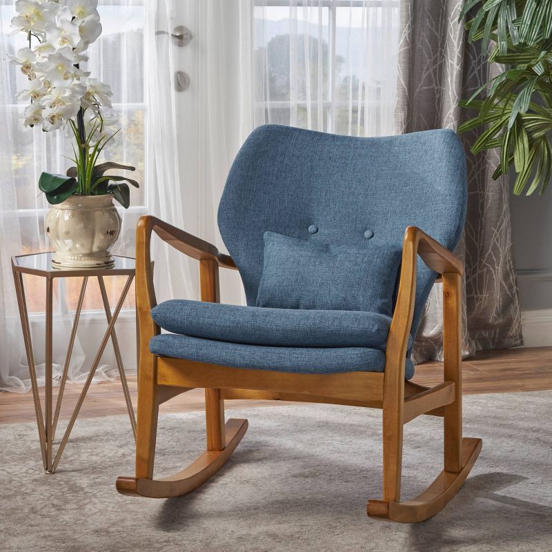 Benny Mid Century Modern Fabric Rocking Chair - Christopher Knight Home, 3 of 8