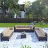ALAULM 14 Pieces Outdoor Patio Furniture Set Outdoor Sectional Rattan Sofa Set Brown Manual Wicker Patio Conversation Set - 2 of 4