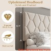TWIN XL/Twin/Full /Queen/King Upholstered Bed Frame Heavy-Duty Platform Bed Frame w/ Upholstered Headboard and Strong Wood Slats - 2 of 4