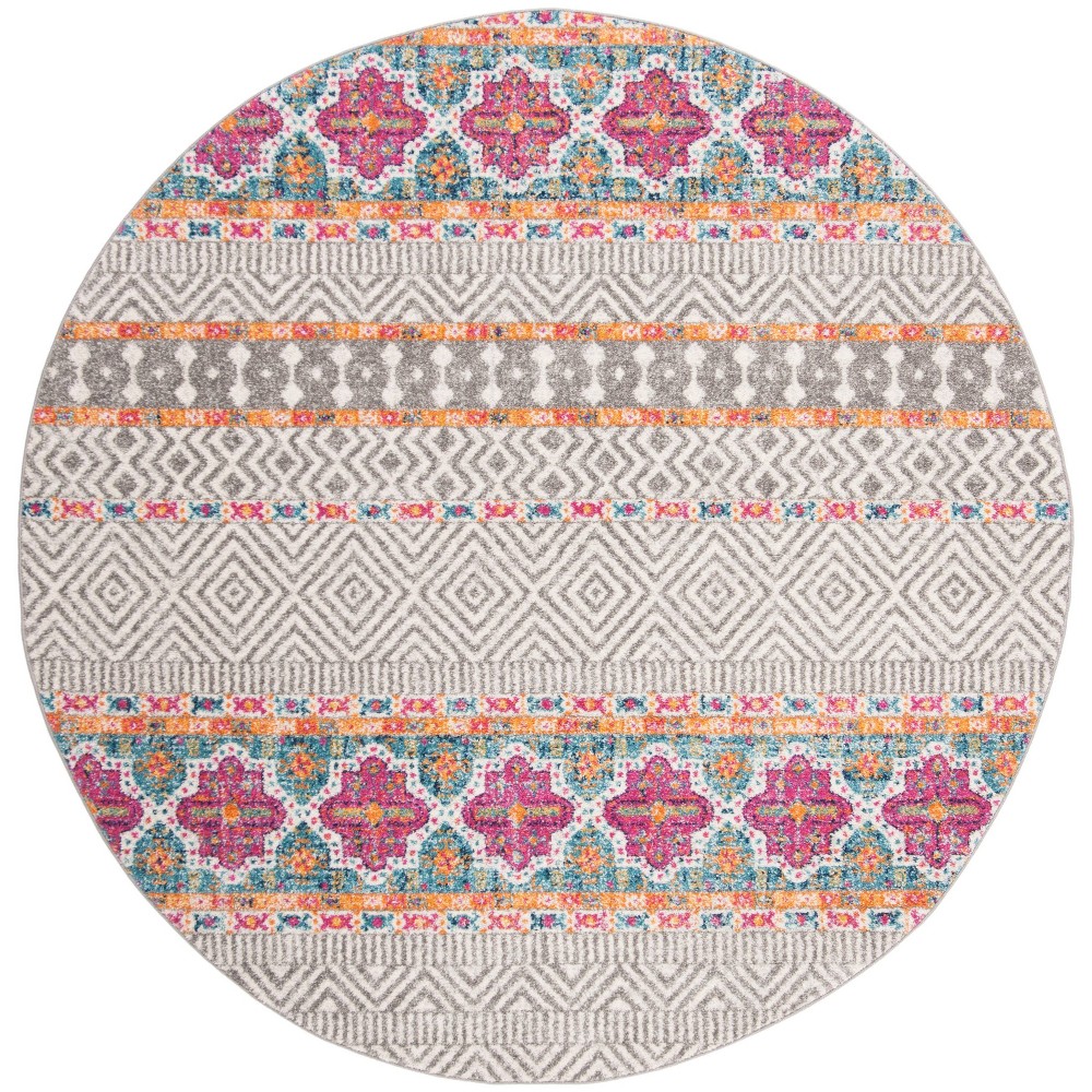 6'7in Round Delois Rug Gray/Ivory - Safavieh