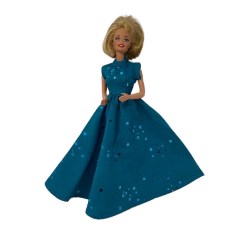 Doll Clothes Superstore Blue Sequin Gown Fits 11 1/2 Inch Fashion Dolls Like Barbie, 3 of 6