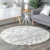 Nuloom Renata Moroccan Shag Area Rug Gray 5' 3" Round - 2 of 4