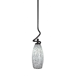 Toltec Lighting Capri 1 - Light Pendant in  Dark Granite with 5.5" Black Fusion Shade - 1 of 1