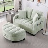 GDFStudio Flavia Modern 51'' Detachable 2-Seater Corduroy Upholstered Chaise Lounge Sofa with Storage Ottoman - 2 of 4