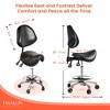 TASALON Ergonomic Saddle Stool with Back Support, Height Adjustable Salon Stool - Black - 3 of 4