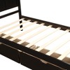 VASIP Twin Size Platform Storage Bed with 2 Wheeled Drawers, Space-Saving Bed Frame with Easy Roll-Out Storage,Espresso - 3 of 4