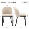 Upholstered Dining Chairs Set of 2, Modern Fabric Dining Room Kitchen Side Chair with Padded Seat and Wood Legs for Restaurant/Cafe - 3 of 4