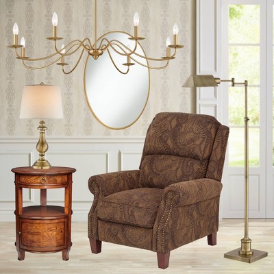 Elegant Antique Brass Candlestick Table Lamp with Off-White Drum Shade