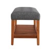Okak Modern 2-Tier Tufted Button Ottoman Bench Shoe Bench with Open Storage Shelf,Upholstered Storage Bench for Entryway,Living Room - 3 of 4