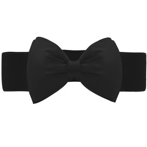 Allegra K Women Elastic Belt Wide Stretchy Cute Bowknot Wedding 2 Pcs - 1 of 4