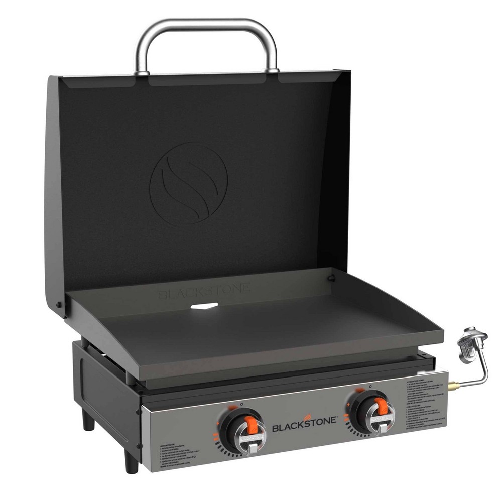 Photos - Fryer Blackstone 2 Burner 22" Tabletop Griddle Front with Hood 24000 BTU Gas Gri 