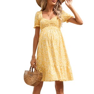 slim fit dress slacks Momyknows Boho Flowy Maternity Dress