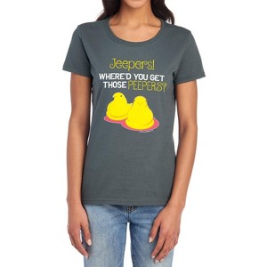 Easter Jeepers Where'd You Get Those Peepers Women's T-Shirt Charcoal - 1 of 4