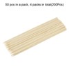Unique Bargains Bamboo Barbecue Skewers Sticks Natural Wooden Cocktail Picks 200 Pcs - 3 of 4