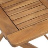 Teal Island Designs Coastal Wood 3-Piece Outdoor Bistro Folding Square Dining Table And Chairs 23 1/2" Wide Natural for Front Porch Patio - 3 of 4