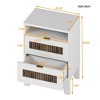 Farmhouse Nightstand, Wooden End Table With 2 Drawers, Open Shelf & Spacious Tabletop, Modern Bedside Cabinet For Bedroom, Living Room, Office - 3 of 4