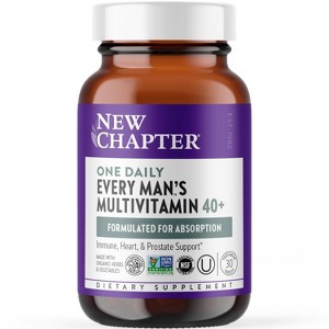 New Chapter Every Man's One Daily 40+ Multivitamin for Energy, Heart, Prostate + Immune Support Tablets - 30ct - 1 of 4