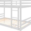 Dsvimoy Bed Wooden Twin Over Twin with Safety Guardrails and Ladder for Kids, White, 81"*14"*6.3" - 4 of 4