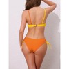 INSPIRE CHIC Women's Front Cross Contrast Color Bikini Sets, Strappy Top Tie Size Triangle Bottoms Swimwear Bathing Suits 1 Set - 3 of 4