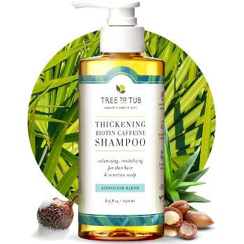 Tree To Tub Biotin Hair Thickening Shampoo for Thicker, Fuller Volume - Gentle Volumizing Sulfate Free Argan Oil Shampoo for Women & Men