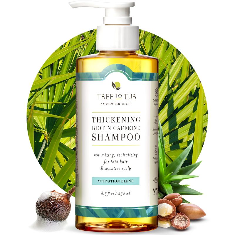 Tree To Tub Biotin Hair Thickening Shampoo for Thicker, Fuller Volume - Gentle Volumizing Sulfate Free Argan Oil Shampoo for Women & Men, 1 of 12