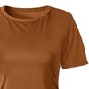 Mocamel Women's Brown Round Neck Short Sleeve Dress Pleated Slim Design Daily Commute Wear - 3 of 4