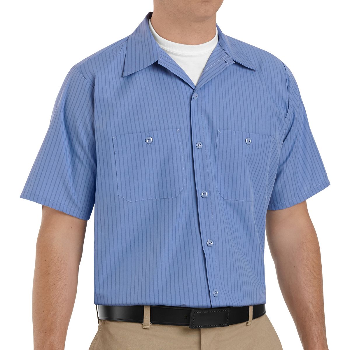 Red Kap Men's Short Sleeve Industrial Stripe Work Shirt - thumbnail 3