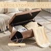 Sapphtopaz Modern Storage Ottoman Upholstered Vanity Stool with Wood Legs Coffee Table Storage Bench for Living Room, Bedroom, Entryway - 2 of 4