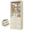 Aheaplus 71'' Tall Storage Bookcase, Bookshelf with 3-Tier Open Shelves and 3 Drawers, Wood Storage Cabinet - 2 of 4