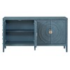 Hostack Buffet Cabinet Sideboard with Circular Groove Doors & Round Handles for Dining and Living Room, Antique Blue - 2 of 4