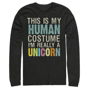 Men's Lost Gods Unicorn in Human Costume Long Sleeve Shirt - 1 of 4