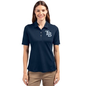 Tampa Bay Rays Cutter & Buck Virtue Eco Pique Recycled Womens Polo - 1 of 1