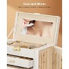 Generic Synthetic Leather Huge Jewelry Box Mirrored Watch Organizer Necklace Ring Earring Storage - 3 of 4