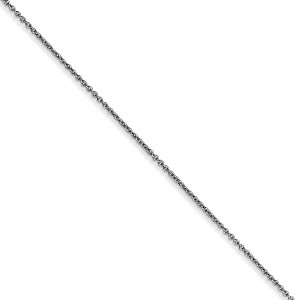 Black Bow Jewelry 0.75mm, 14k White Gold, Cable Chain Necklace - 1 of 4