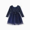 PATPAT Disney Frozen Toddler Girl Ipc Elsa Lace Bowknot Mesh Long-sleeve Dress - 2 of 4